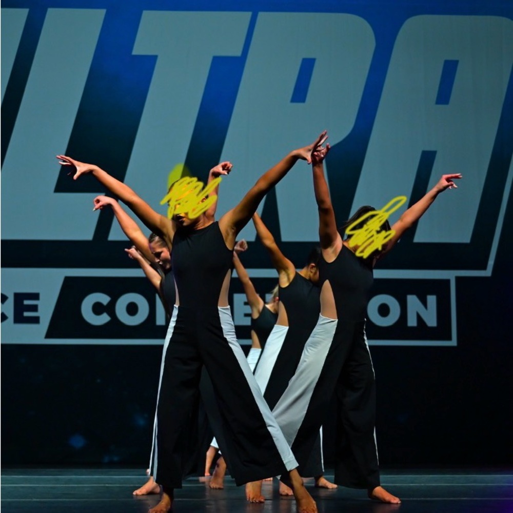 Custom LA Dance Design Black and White Dance Jumpsuit, Size AS